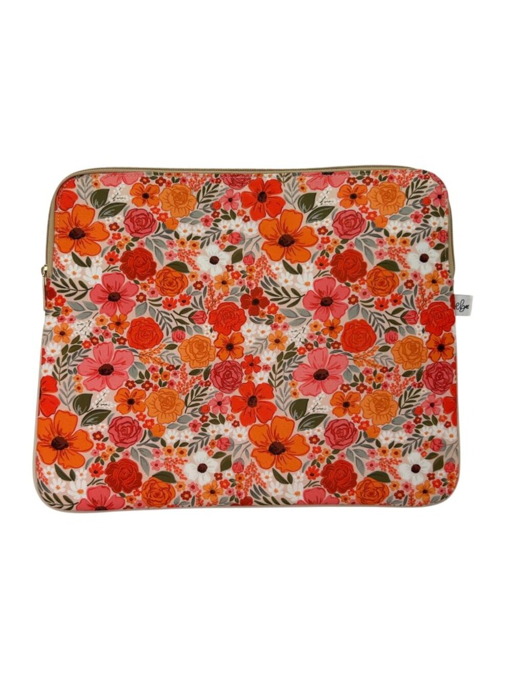 Floral Laptop Tablet Sleeve Case Zipper Closure 13 inch Devices Colorful Canvas